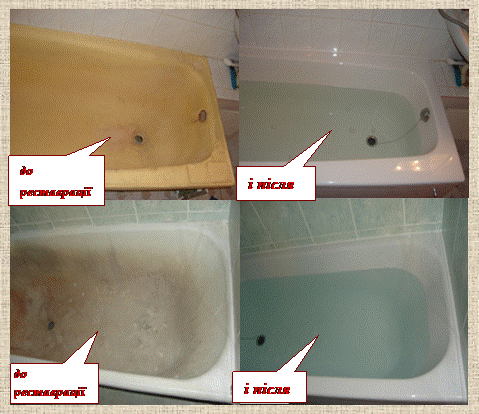 Ремонт та відновлення покриття ванн за технологіею